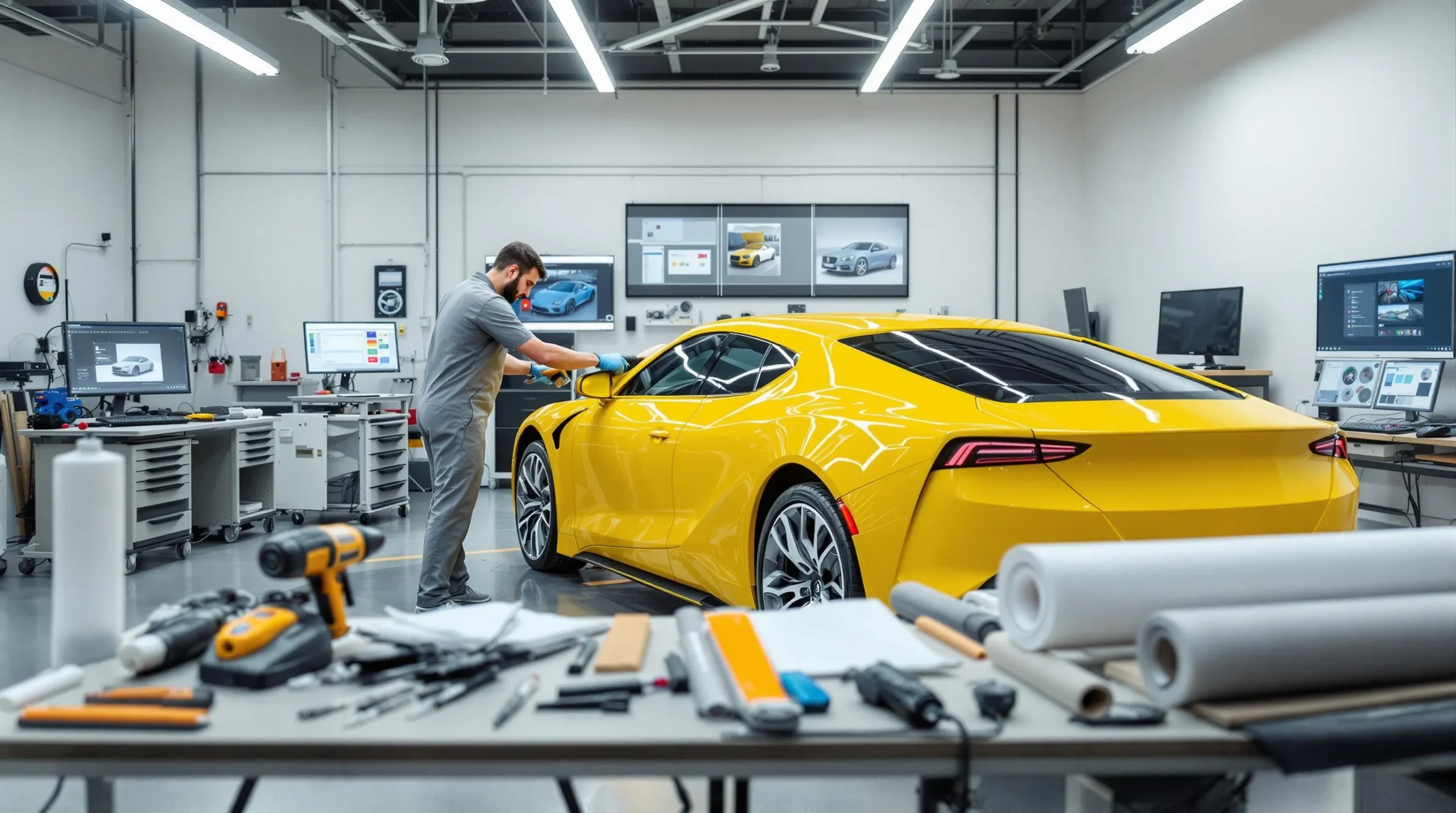 yellow car wrap