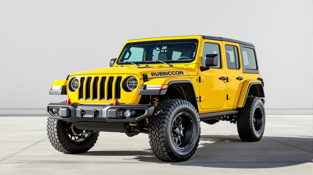 yellow jeep wrangler