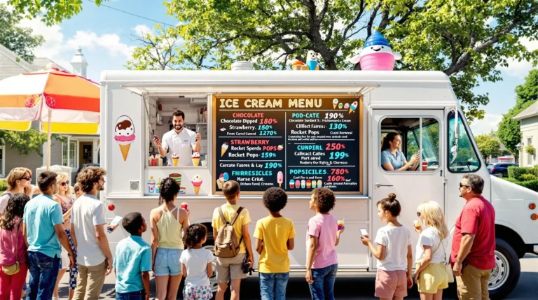 ice cream truck menu